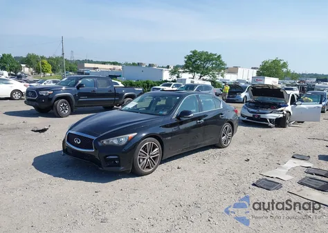 2014 Infiniti Q50 Hybrid Sport из США, поврежденный, VIN JN1AV7ARXEM702681